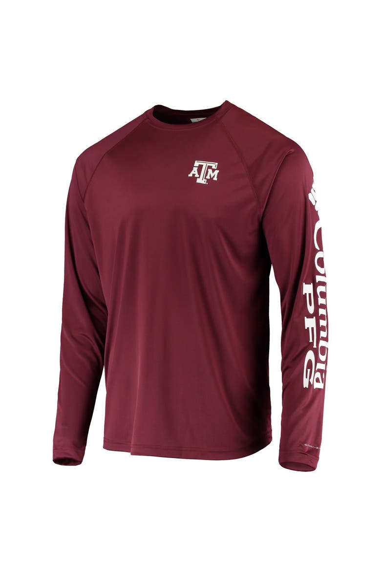 Men's Columbia Maroon Texas A&M Aggies Terminal Tackle Omni-Shade Raglan Long Sleeve T-Shirt, Alternate, color, Maroon