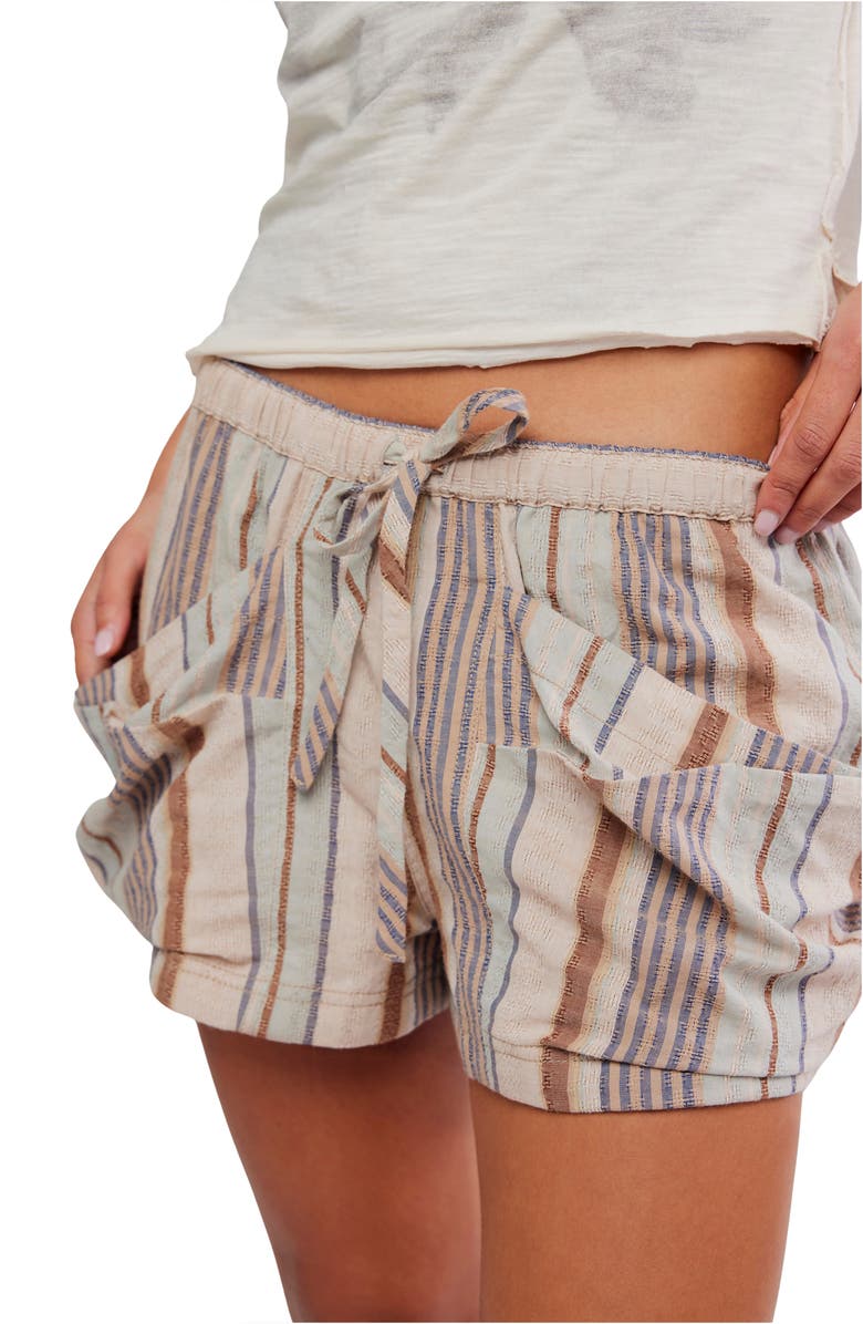 Free People Good Fortune Cotton Shorts, Alternate, color, Washed Blue Combo