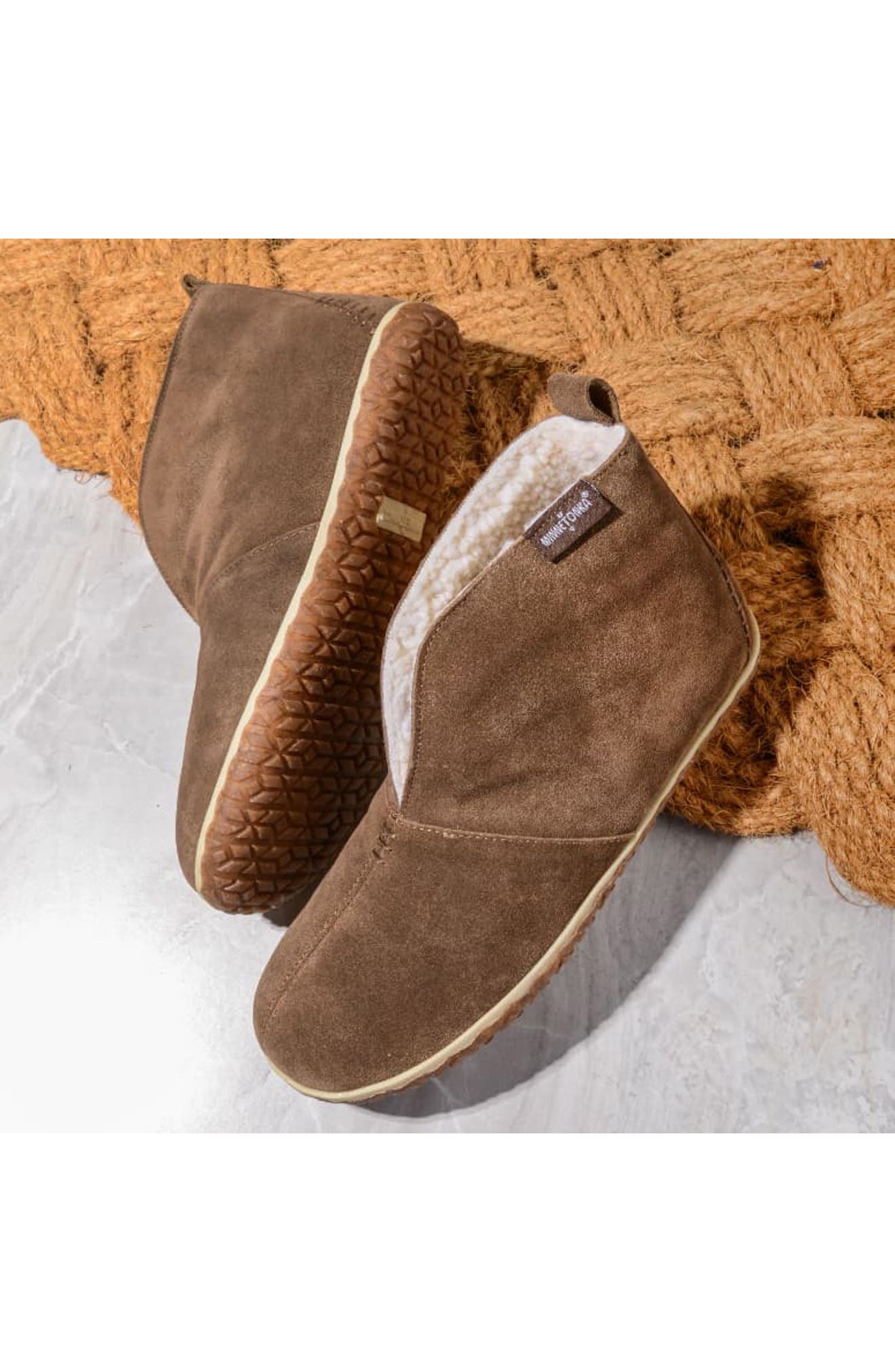 Minnetonka Tamson Slipper, Alternate, color, Autumn Brown