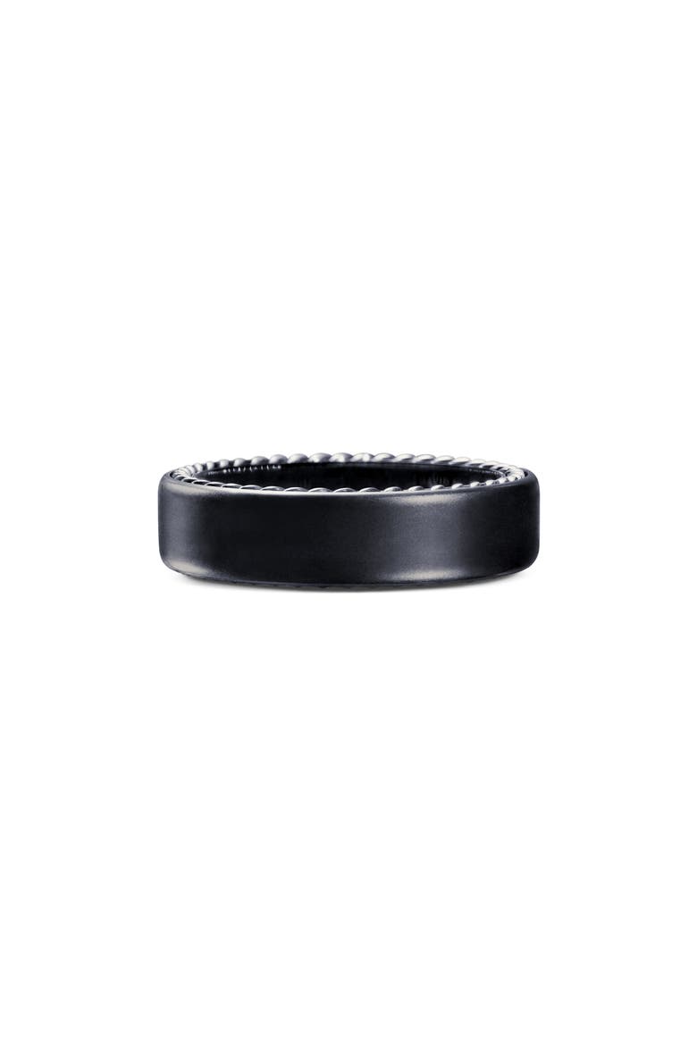 'Streamline' Band Ring, Main, color, BLACK TITANIUM/ SILVER