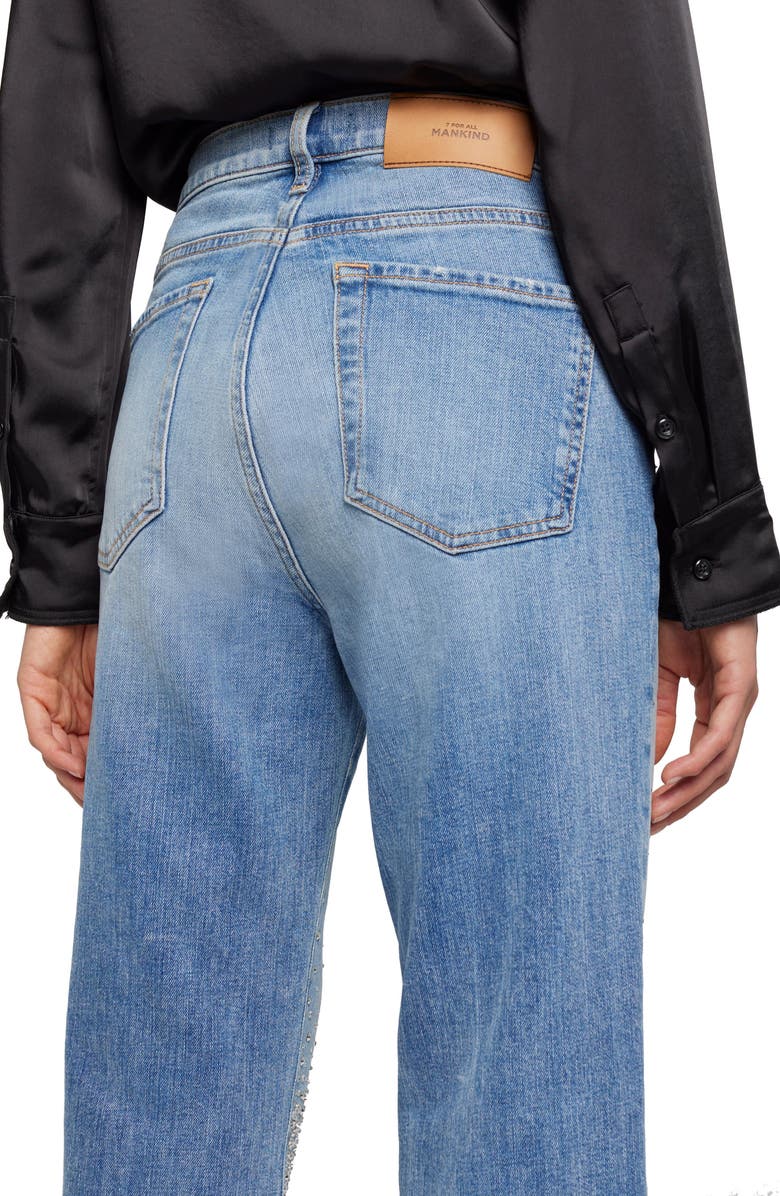 7 For All Mankind Logan Embellished High Waist Ankle Stovepipe Jeans, Alternate, color, 