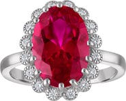 FZN Lab Grown Rub Sterling Silver Ring