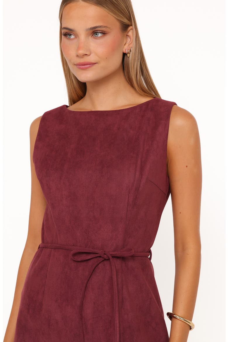 Sharna Faux Suede Minidress, Alternate, color, BURGUNDY