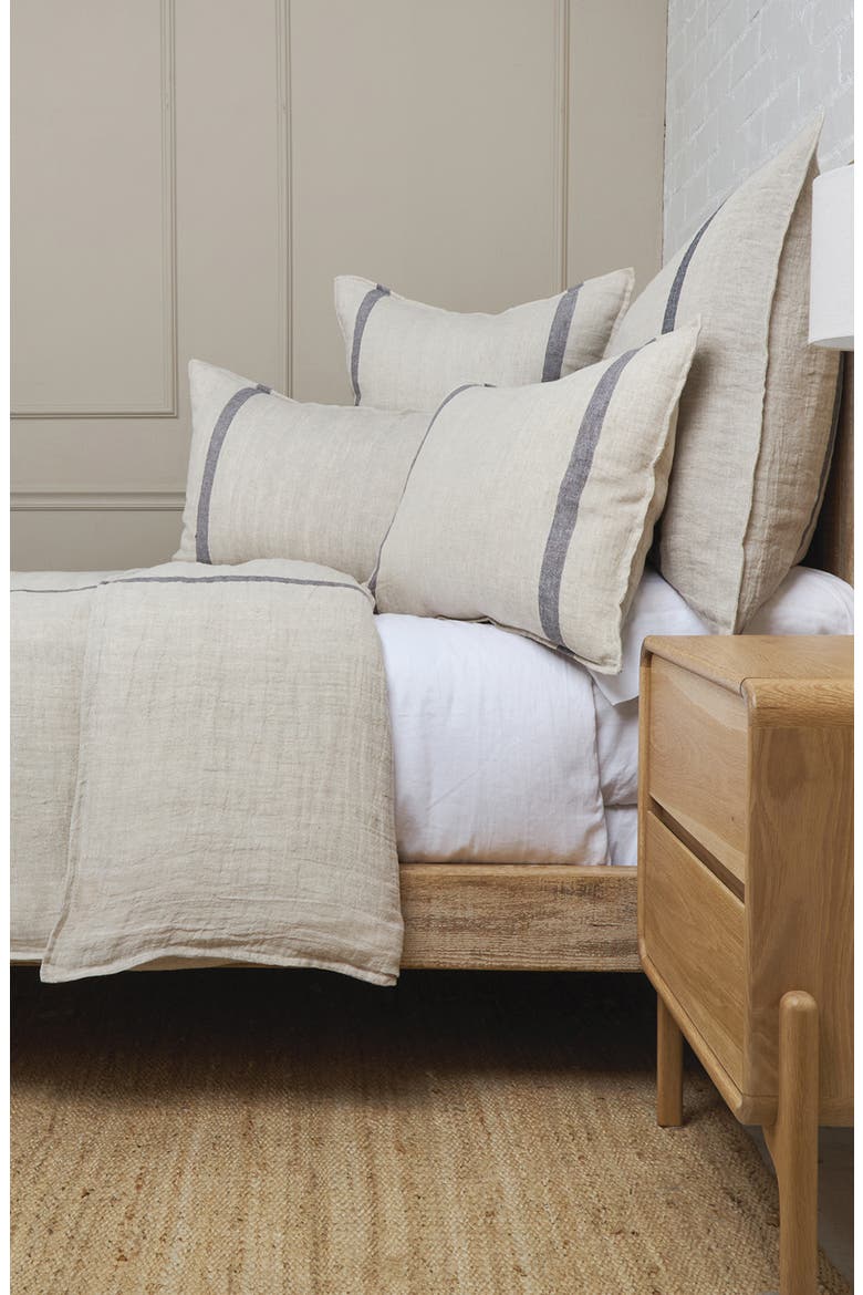 Rory Linen Duvet Cover, Alternate, color, FLAX/ MIDNIGHT