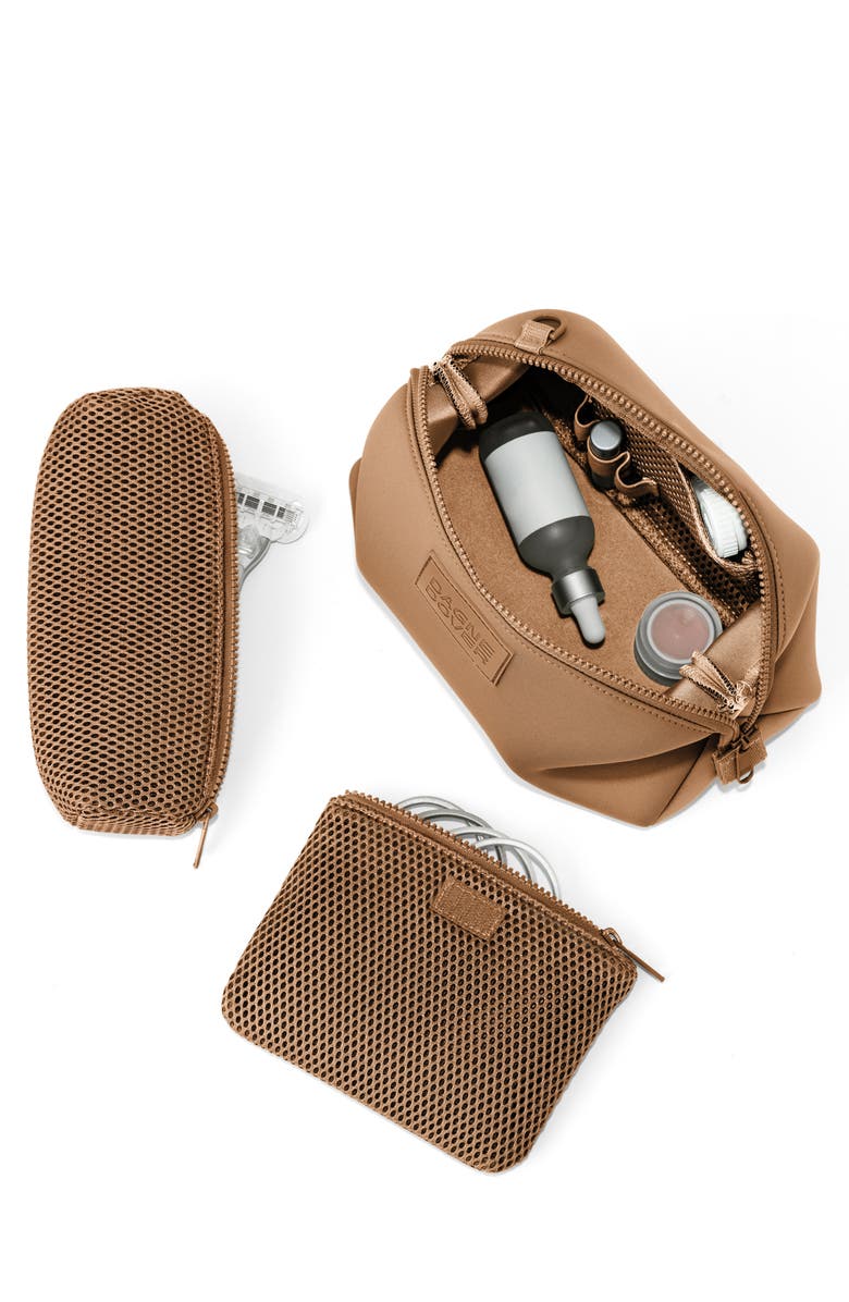 Dagne Dover Hunter Large Neoprene Toiletry Bag, Alternate, color, Camel