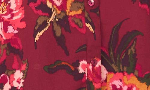 Vince Camuto V-neck Puff Sleeve Blouse In Burgundy