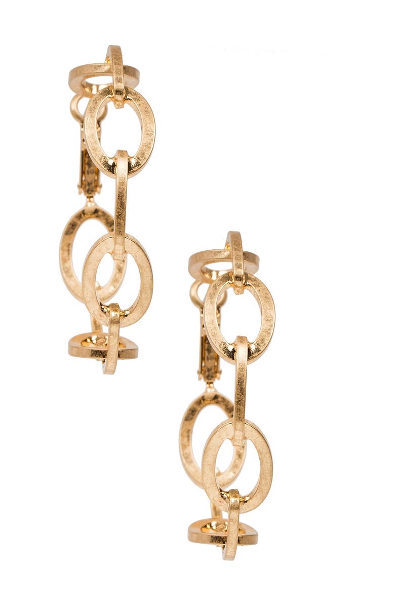 SAACHI Progression Chain Link 38mm Hoop Earrings, Main, color, Gold