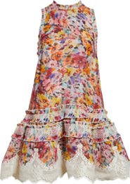 Zimmermann Luna Shirred Silk & Linen Organza Lantern Dress