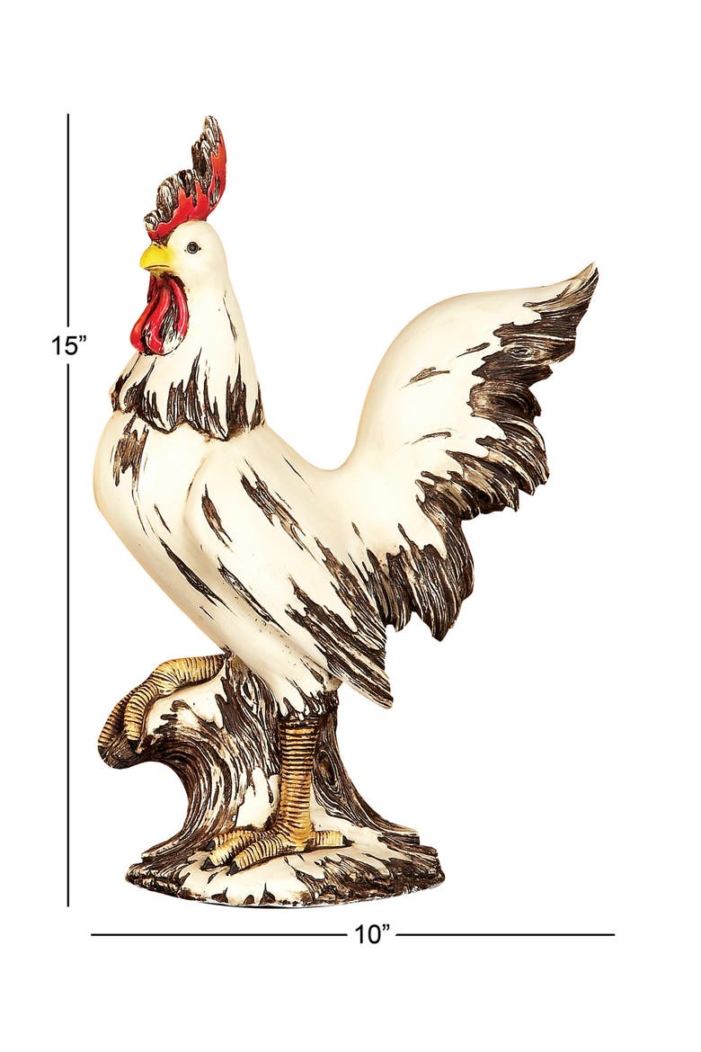 Farmhouse Polystone Rooster Statue, Alternate, color, WHITE