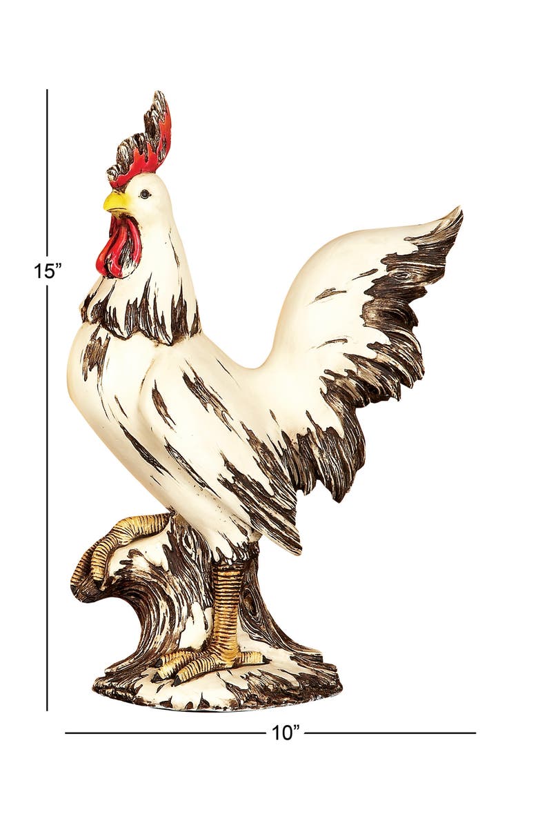 UMA Farmhouse Polystone Rooster Statue, Alternate, color, White