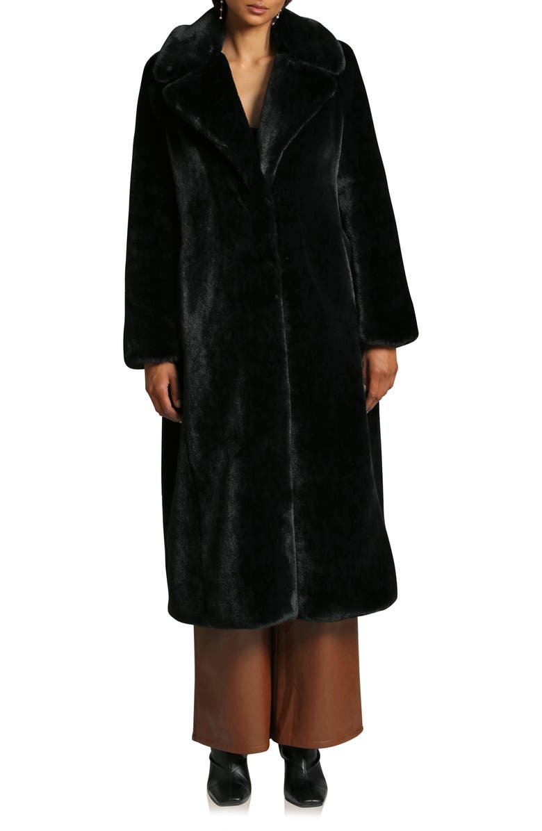 Avec Les Filles Notch Collar Faux Fur Coat, Main, color,