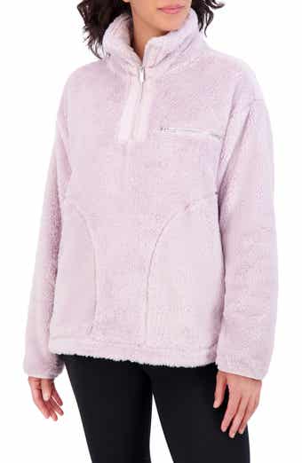 SAGE COLLECTIVE Satin Trim Faux Shearling Tunic