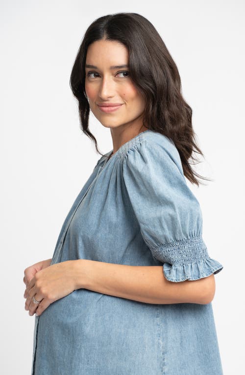 SERAPHINE SERAPHINE CHAMBRAY BUTTON-UP MATERNITY SHIRT 