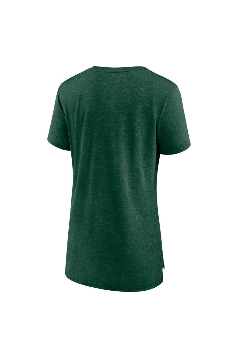 Women's Green Athletics Weathered Official Logo Tri-Blend T-Shirt, Alternate, color, Green