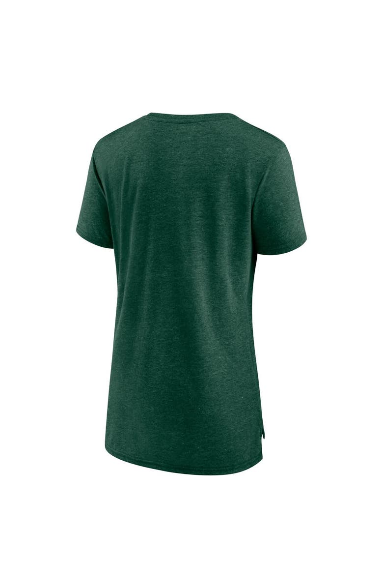 Fanatics MTO Label Women's Green Athletics Weathered Official Logo Tri-Blend T-Shirt, Alternate, color, Green