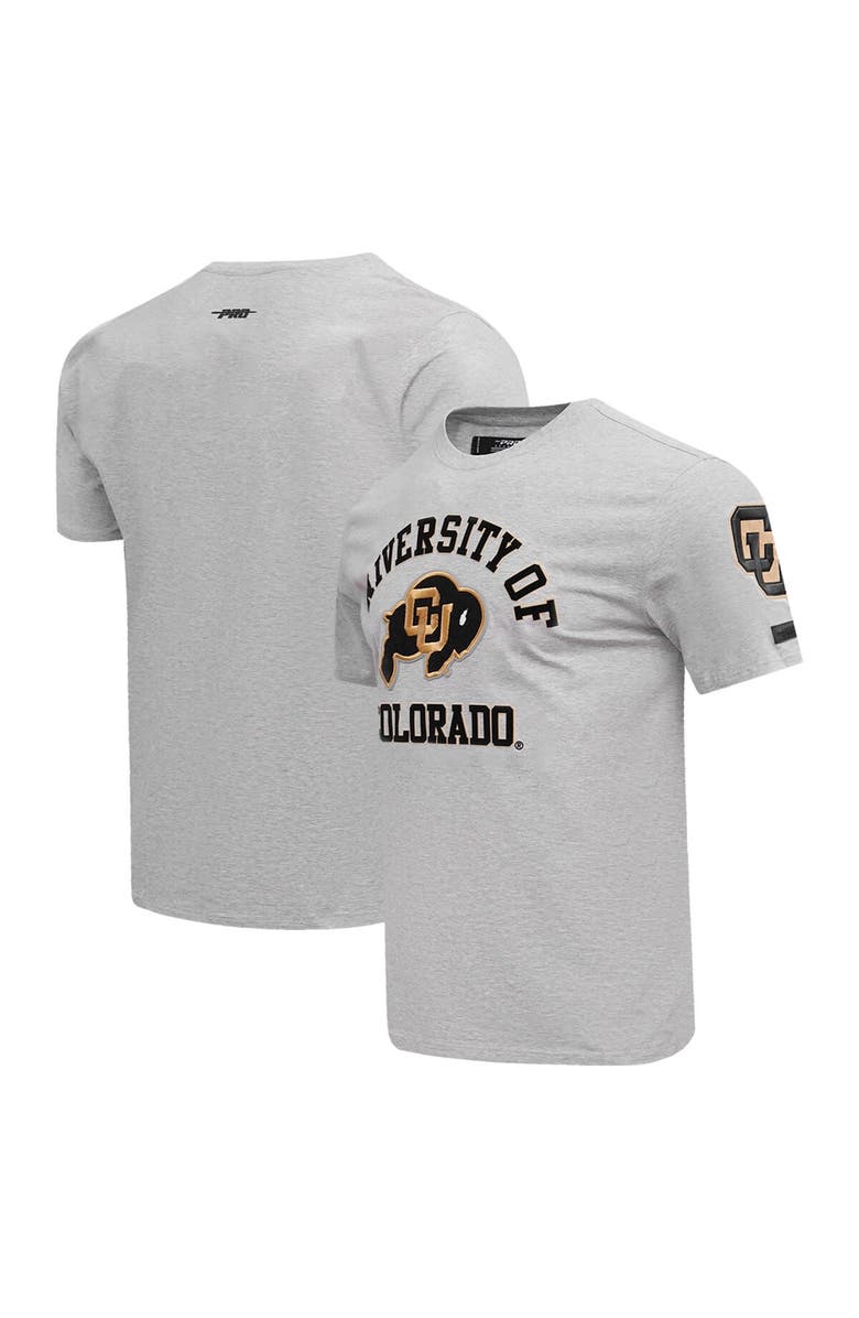 PRO STANDARD Men's Pro Standard Gray Colorado Buffaloes Classic Stacked Logo T-Shirt, Main, color, 