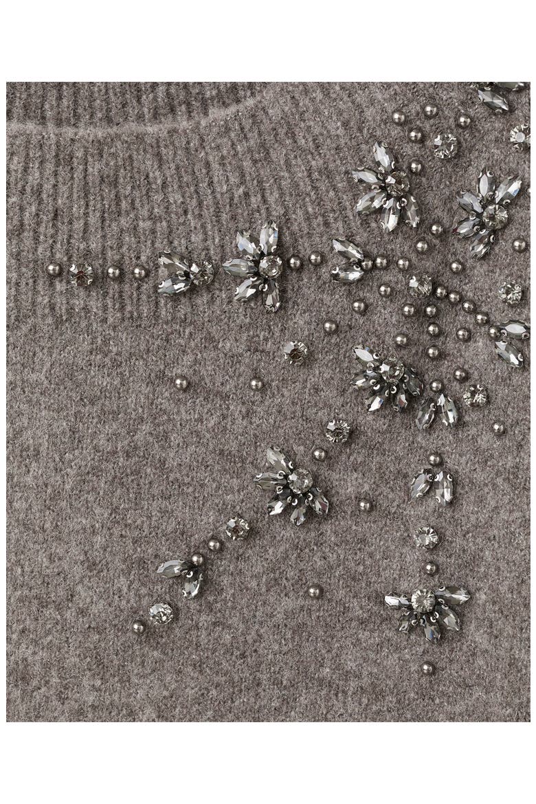 Crystal Detail Boat Neck Sweater, Alternate, color, MEDIUM BROWN