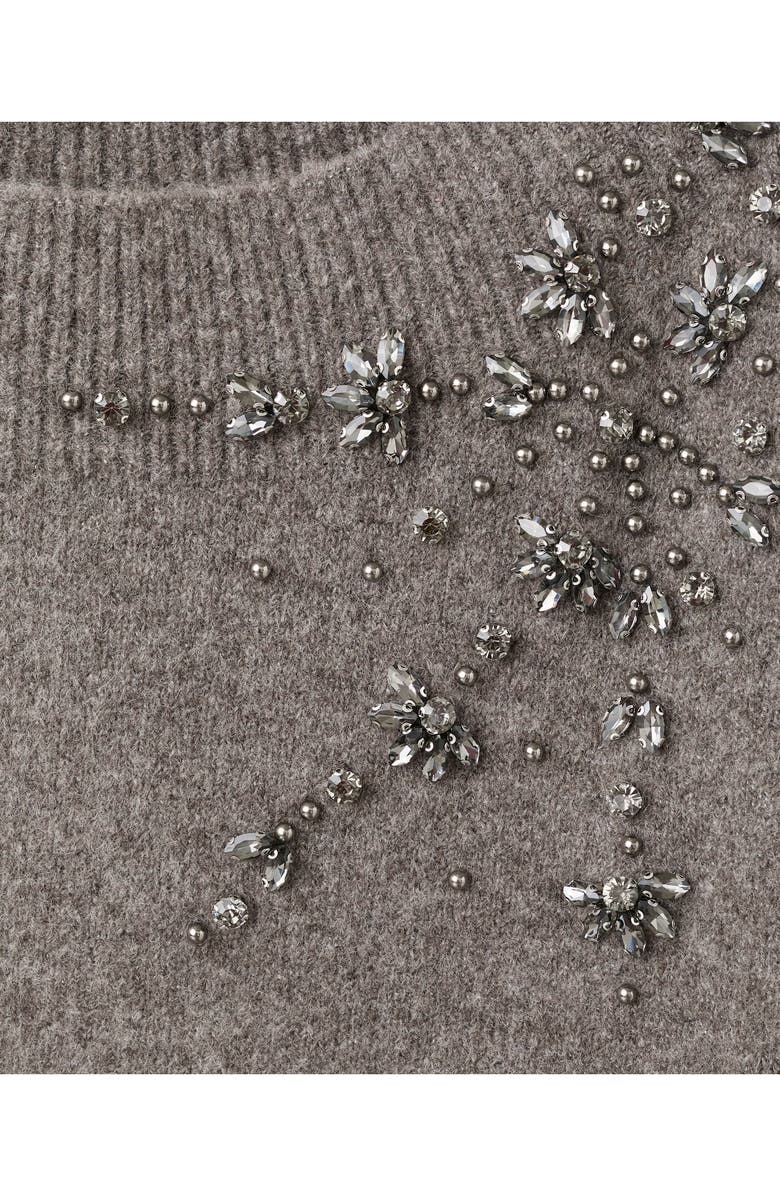 MANGO Crystal Detail Boat Neck Sweater, Alternate, color, Medium Brown