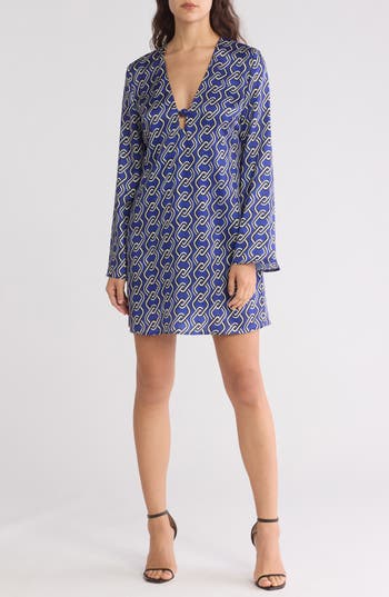 Area Stars Women's Trina Long Sleeve A-line Mini Dress In Blue