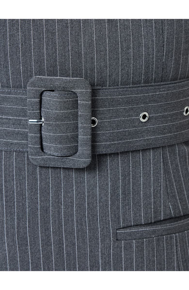 French Connection Minka Pinstripe Belted Minidress, Alternate, color, Steel Haze-White