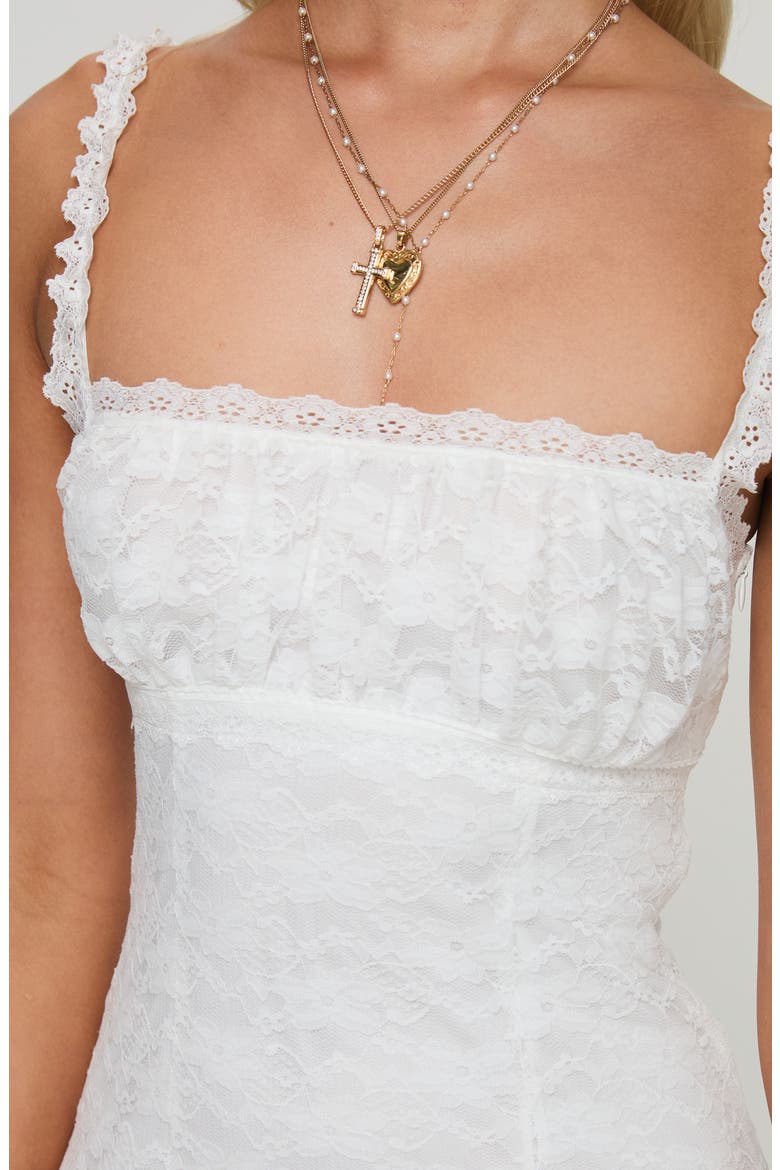 Wignall Floral Lace Minidress, Alternate, color, WHITE