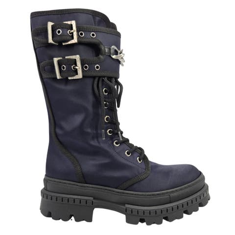 Chain Detail Buckled Combat Boot