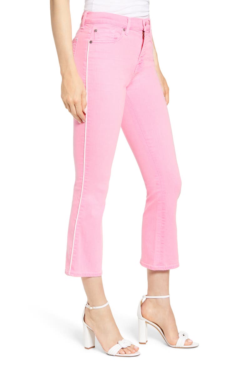 7 For All Mankind® High Waist Crop Jeans, Alternate, color, NEON PINK