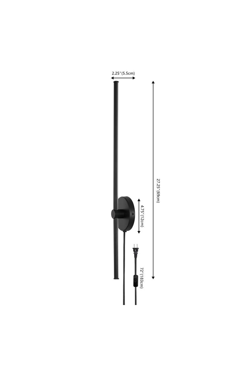 Anton 1-Light Modern Minimalist Iron Adjustable Bar Integrated LED Plug-In Sconce, Alternate, color, Yellow