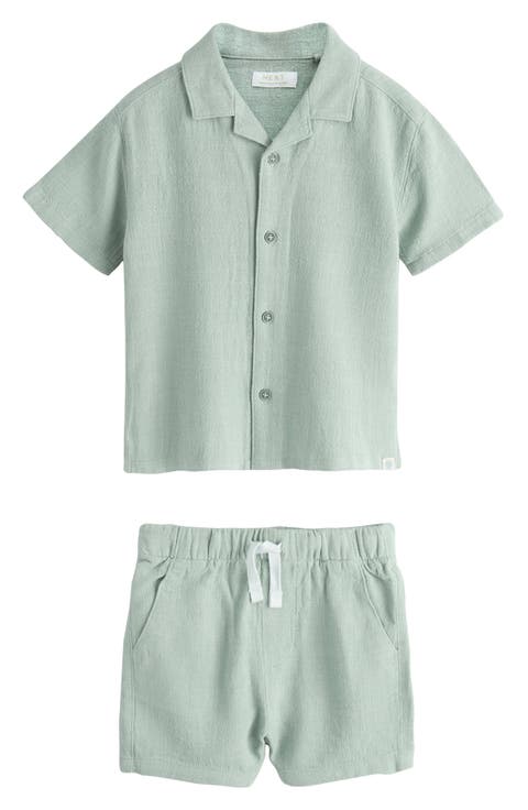 Kids' Short Sleeve Button-Up Shirt & Shorts Set (Toddler & Little Kid)