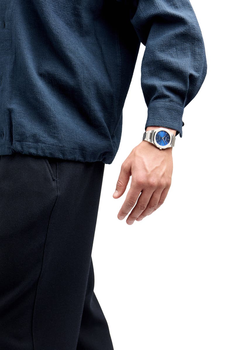 D1 Milano Ultra Thin Bracelet Watch, 40mm, Alternate, color, Blue