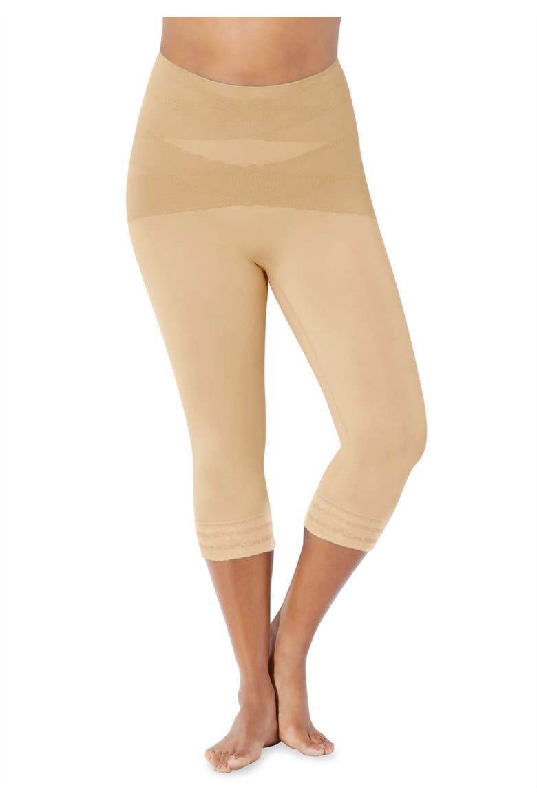 High-Waist Capri Shaper, Alternate, color, NUDE