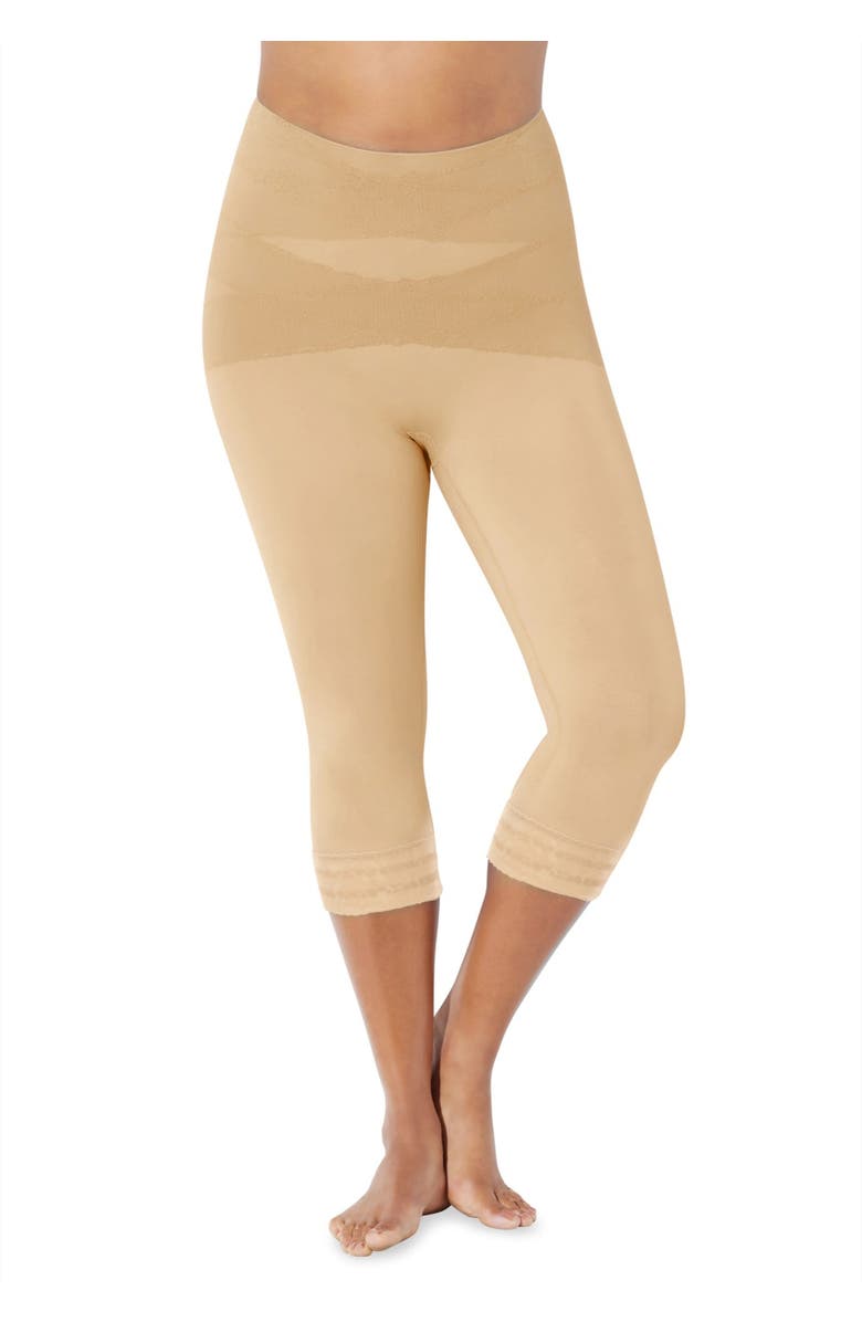 Secret Solutions High-Waist Capri Shaper, Alternate, color, Nude