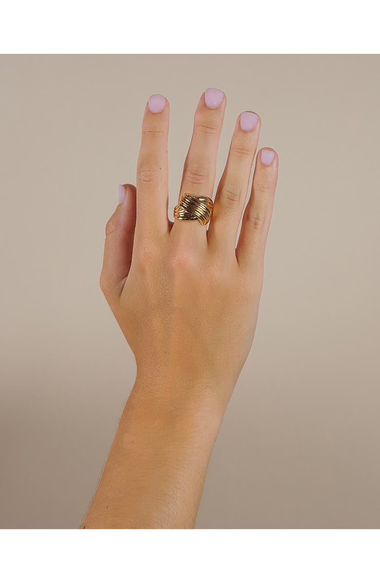 Sterling Forever Pli Ring, Alternate, color, Gold