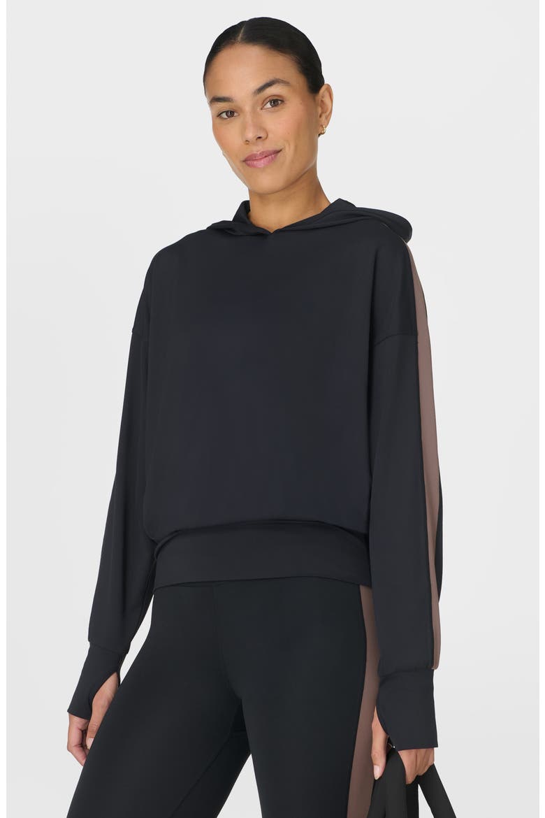 All Day Side Stripe Hoodie, Alternate, color, BLACK TAUPE
