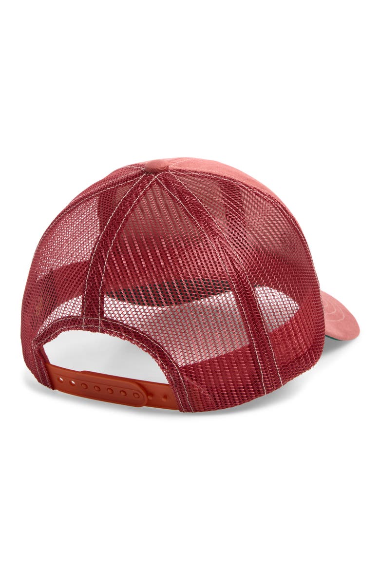 Logo Patch Twill Snapback Trucker Hat, Alternate, color, RED