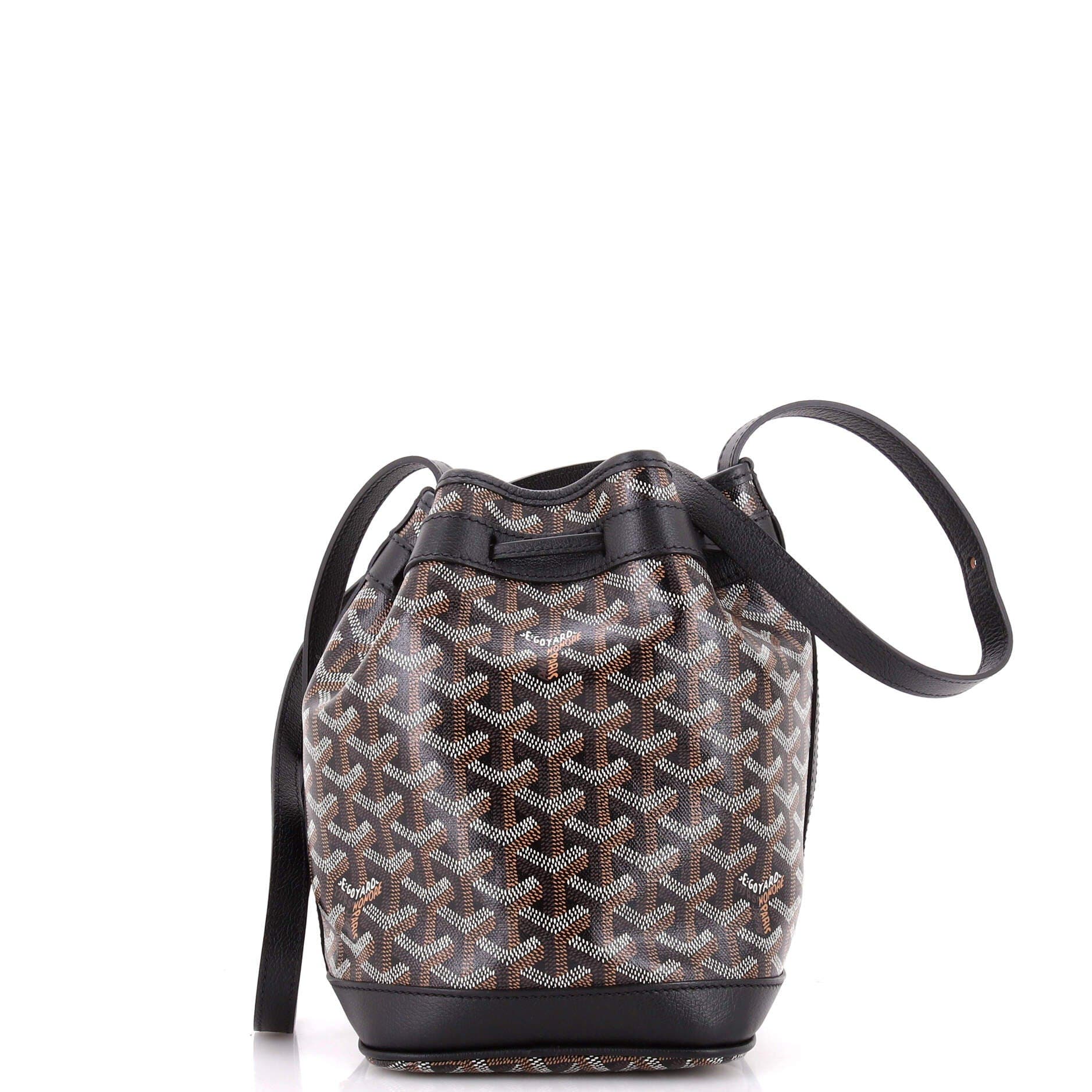 Petit Flot Bucket Bag Coated Canvas PM, Alternate, color, Black