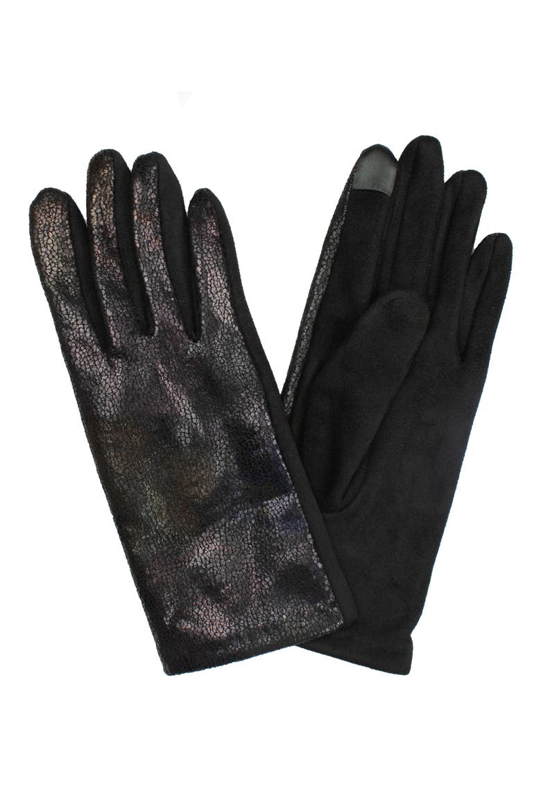 Embossed Touchscreen Gloves, Main, color, BLACK