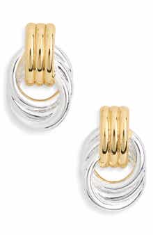NORDSTROM RACK Demi Fine Ridged Doorknocker Drop Earrings