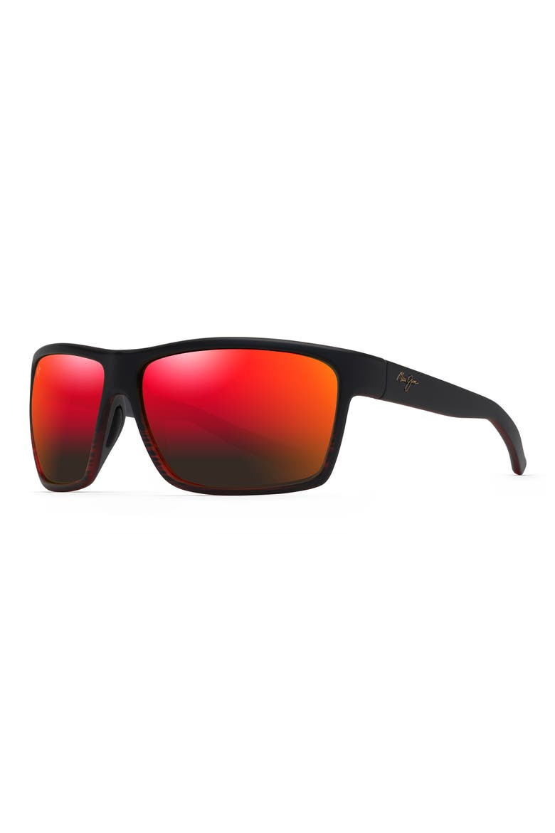 Alenuihaha 64mm Polarized Sport Sunglasses, Alternate, color, BURGUNDY STRIPE/ HAWAII LAVA