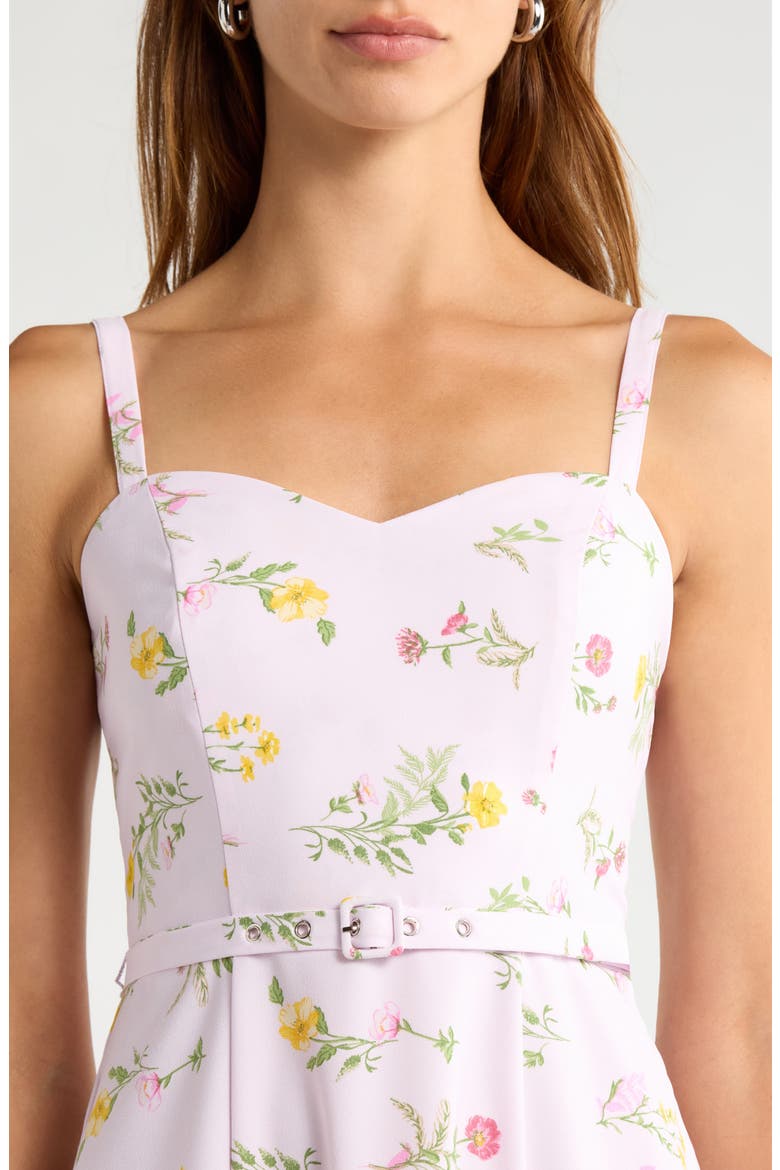 Margote Floral Print Ruffle Dress, Alternate, color, BLUSH-PINK