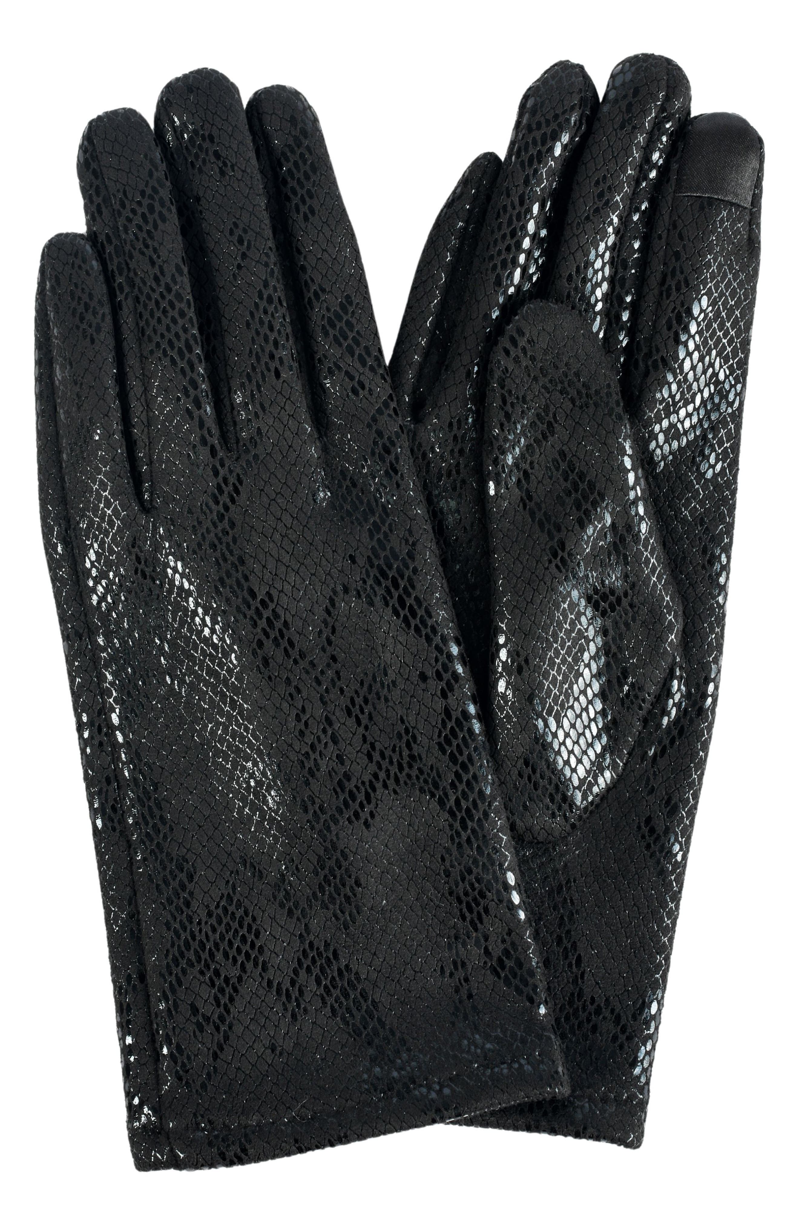 MARCUS ADLER Snake Embossed Jersey Touchscreen Gloves