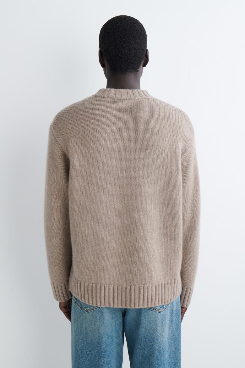 Chunky Cashmere Crew-neck Sweater, Alternate, color, UNDYED