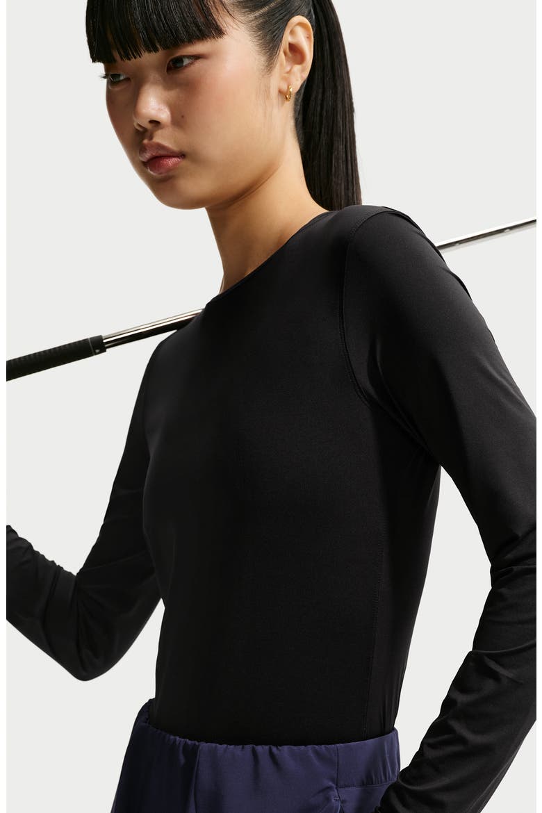 Golf Club Dri-FIT UV Long Sleeve Top, Alternate, color, BLACK/ WHITE