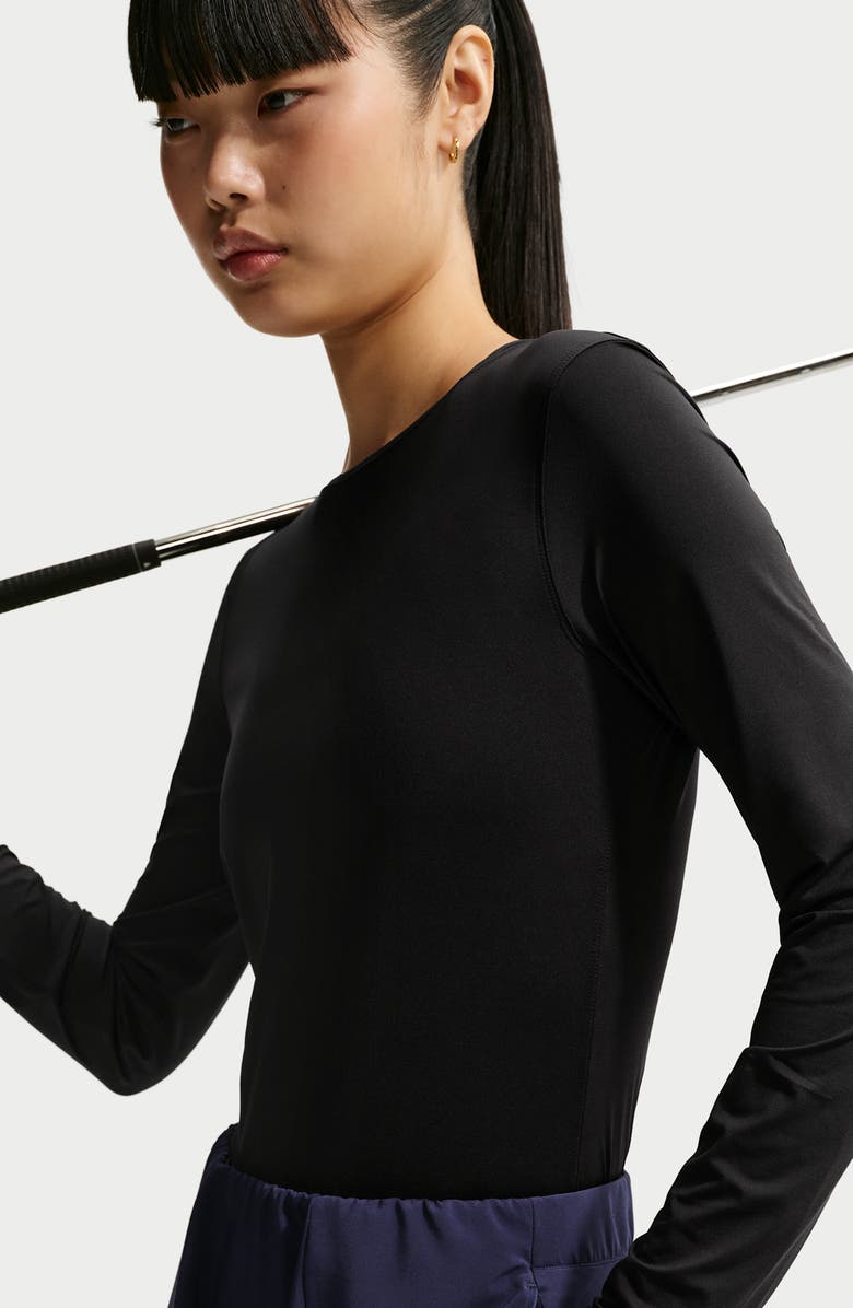 Nike Golf Club Dri-FIT UV Long Sleeve Top, Alternate, color, Black/ White