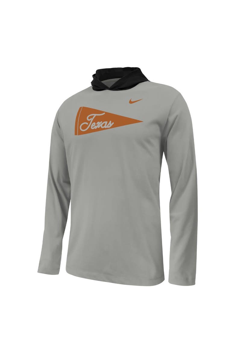 Youth Nike Gray Texas Longhorns Sideline Performance Long Sleeve Hoodie T-Shirt, Alternate, color, Gray