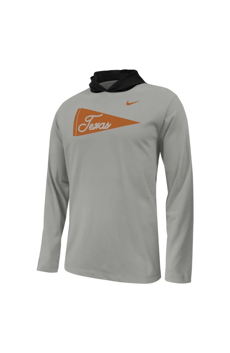 Nike Youth Nike Gray Texas Longhorns Sideline Performance Long Sleeve Hoodie T-Shirt, Alternate, color, 