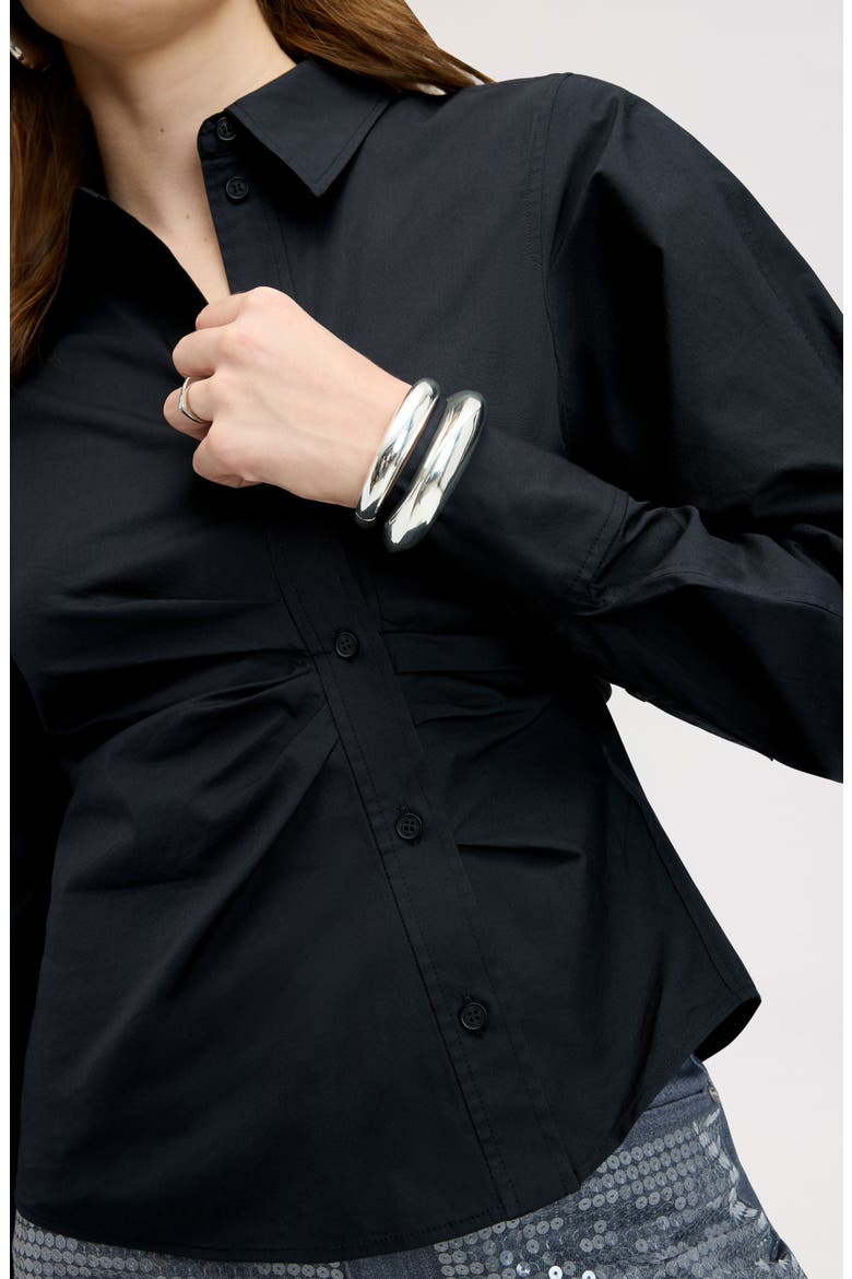 Asymmetrical Button Down Shirt, Alternate, color, TRUE BLACK