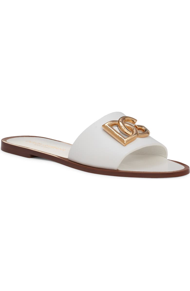 Dolce&Gabbana Capri Slide Sandal, Main, color, Bianco Ottico