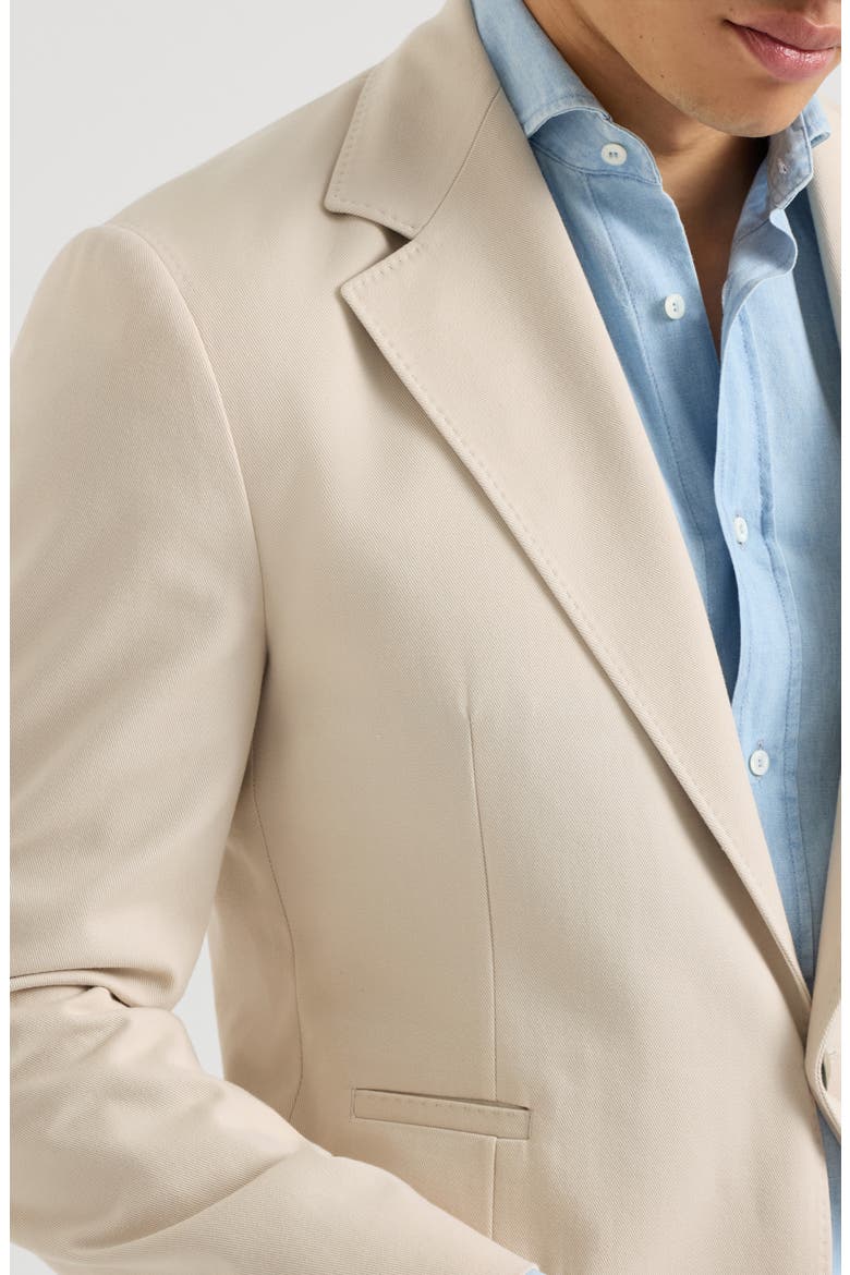 Cotton and virgin wool gabardine deconstructed blazer, Alternate, color, Vanilla