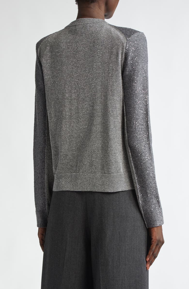 St. John Collection Sequin Front Metallic Cardigan, Alternate, color, 